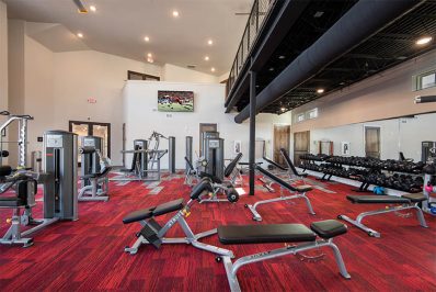 Benches in fitness center