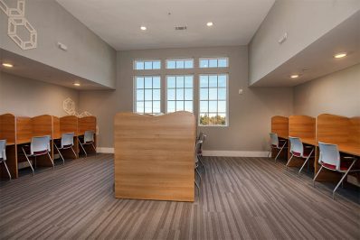 Side of desk with privacy