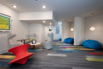 Seating area in clubhouse