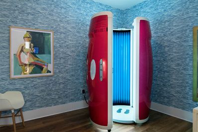 red tanning bed