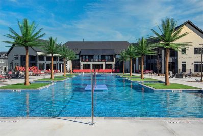 stairs to get into crystal blue resort-style pool