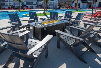 Seating around outdoor fire pit