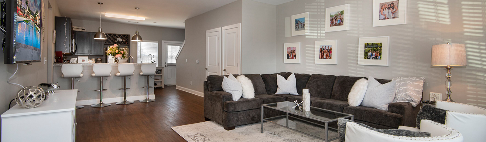 Furnished apartment featuring an open floor plan