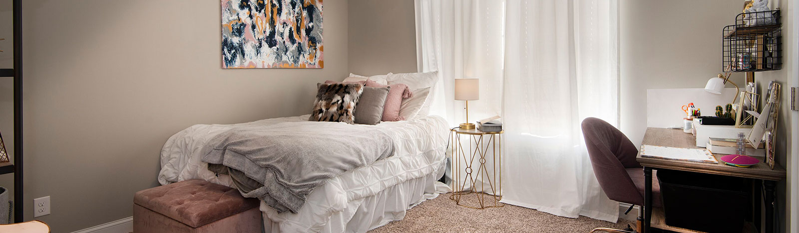 Furnished apartment bedroom