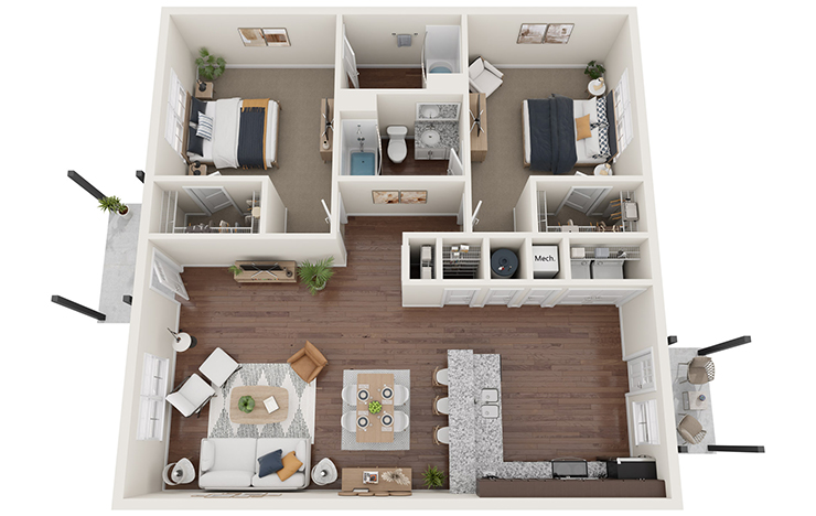 2 bedroom floorplan