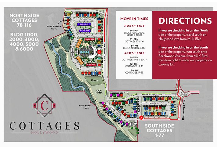 The Cottages on Hollywood move-in map
