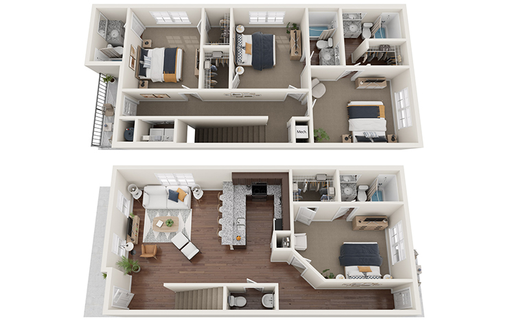 D4 - 4X4.5 Floor plan